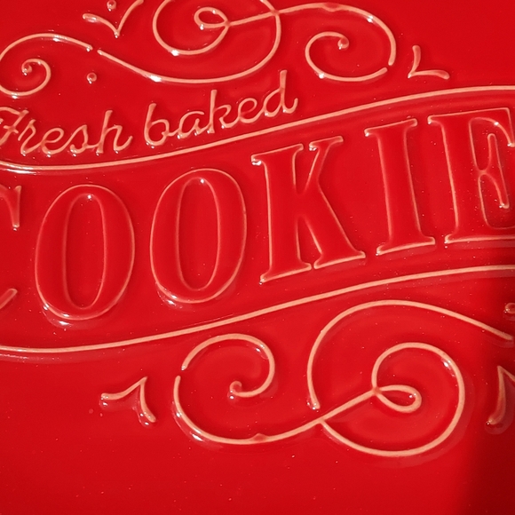 Hallmark Fresh Baked Cookies Red Plate Tray Platter Christmas Dessert Oval 8x11 - Picture 6 of 6